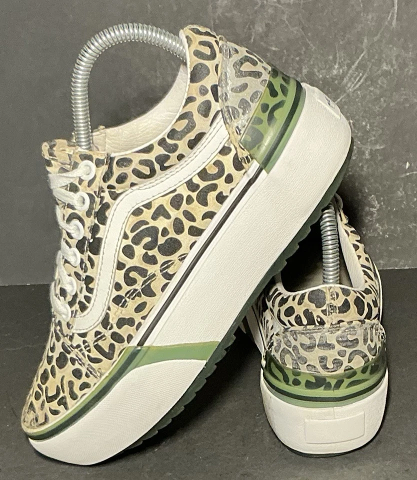 VANS Old Skool Stacked Platform Leopard Print Low Top Athletic Schools Women’s 7 - Image 2 of 4