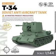 MRY-SFW SS144751 Scale 1:144 Soviet T-34 Anti Aircraft Tank Military Ship