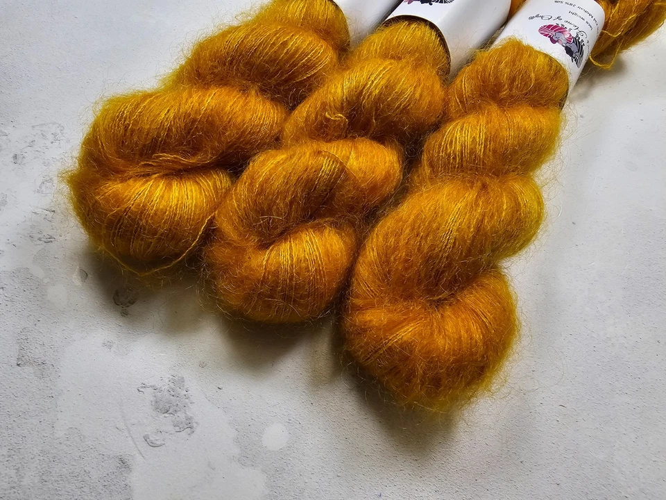 Kid Mohair Seide Garn, Lace Gewicht, 50g, PURE GOLD - Bild 2 von 4