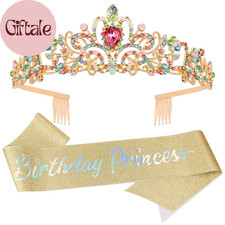 Birthday Girl Tiara and Crown with Sash, Headband and Party Decorations