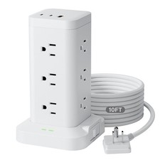 Power Strip Tower with Surge Protector 1800J, Fast Charging Tower PD20W USB-C...