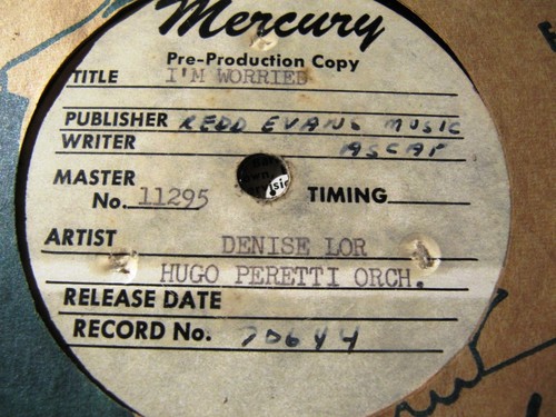 ACETATE Mercury Test Pressing TV SHOW Denise LOR Hugo PERETTI St Catherine - Picture 2 of 3