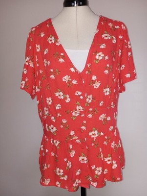 Women`s CrepeTop OLD Navy V-Neck Button-Down size L