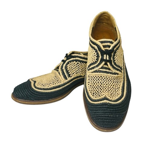 Oxford Robert Clergerie Japaille Natural y Azul Rafia con Cordones Talla EU 38 / US 8 - Imagen 1 de 17