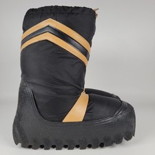 VINTAGE 1980'S RETRO Black SNOW BOOTS SIZE US 9-10 MADE IN KOREA