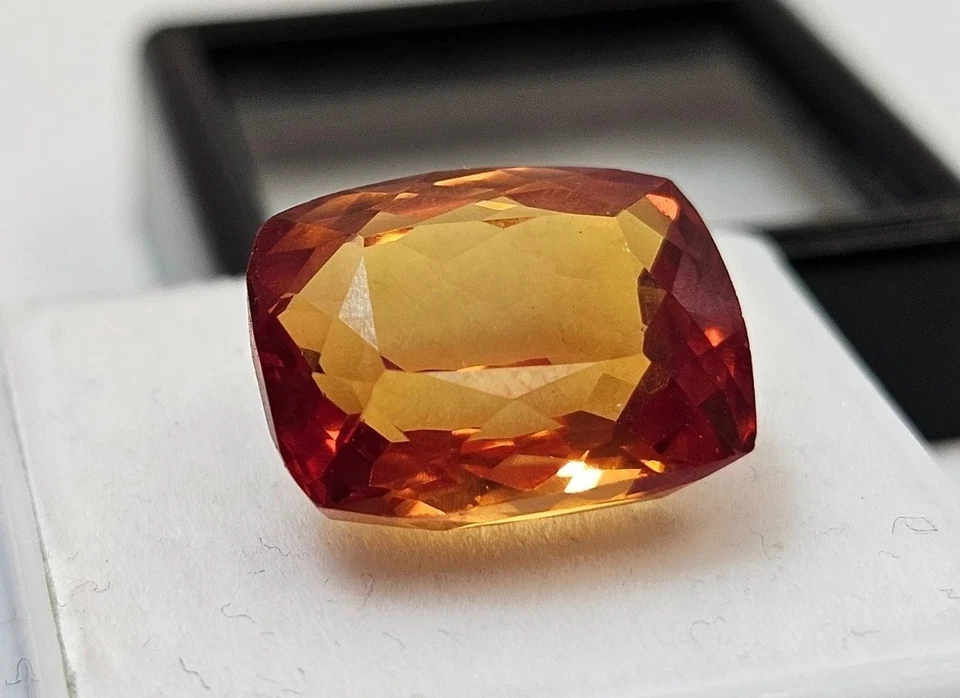Stunning Citrine Orange Cushion Cut 12-13 Ct Natural Making Ring Loose Gemstone - Image 2 of 4