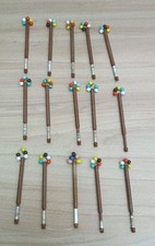 15 Vintage Wooden Lace Makers Bobbins With Spangles
