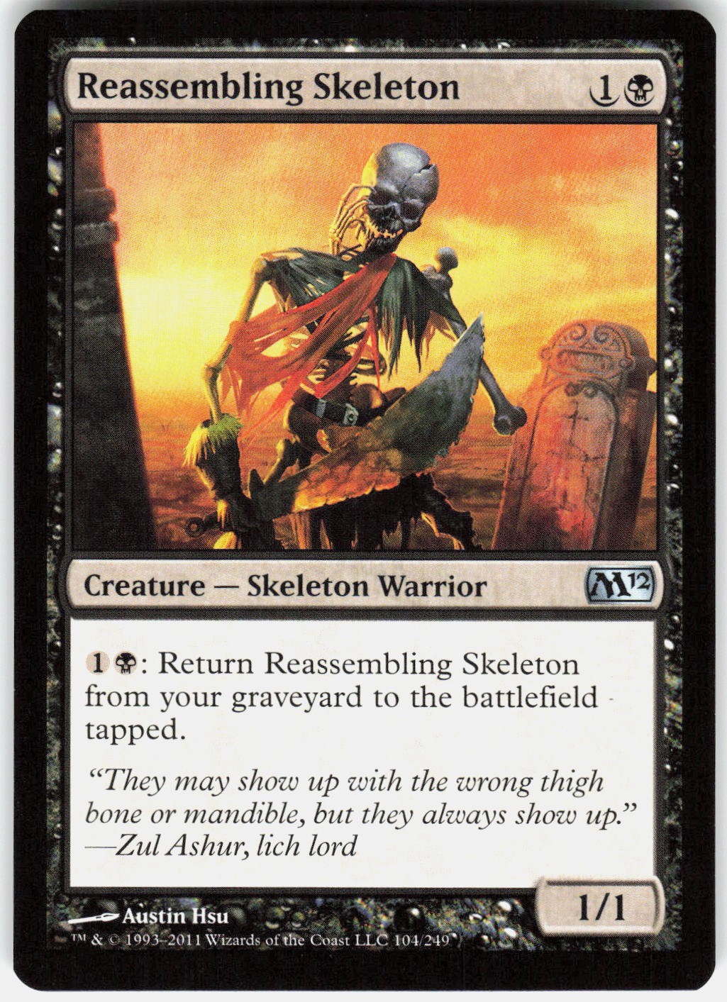 Reassembling Skeleton 104 Uncommon Magic 2012 (M12) Magic: The Gathering HP