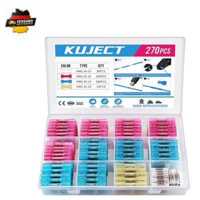 Kuject 210stk Schrumpfverbinder Kabelverbinder Wasserdicht 10