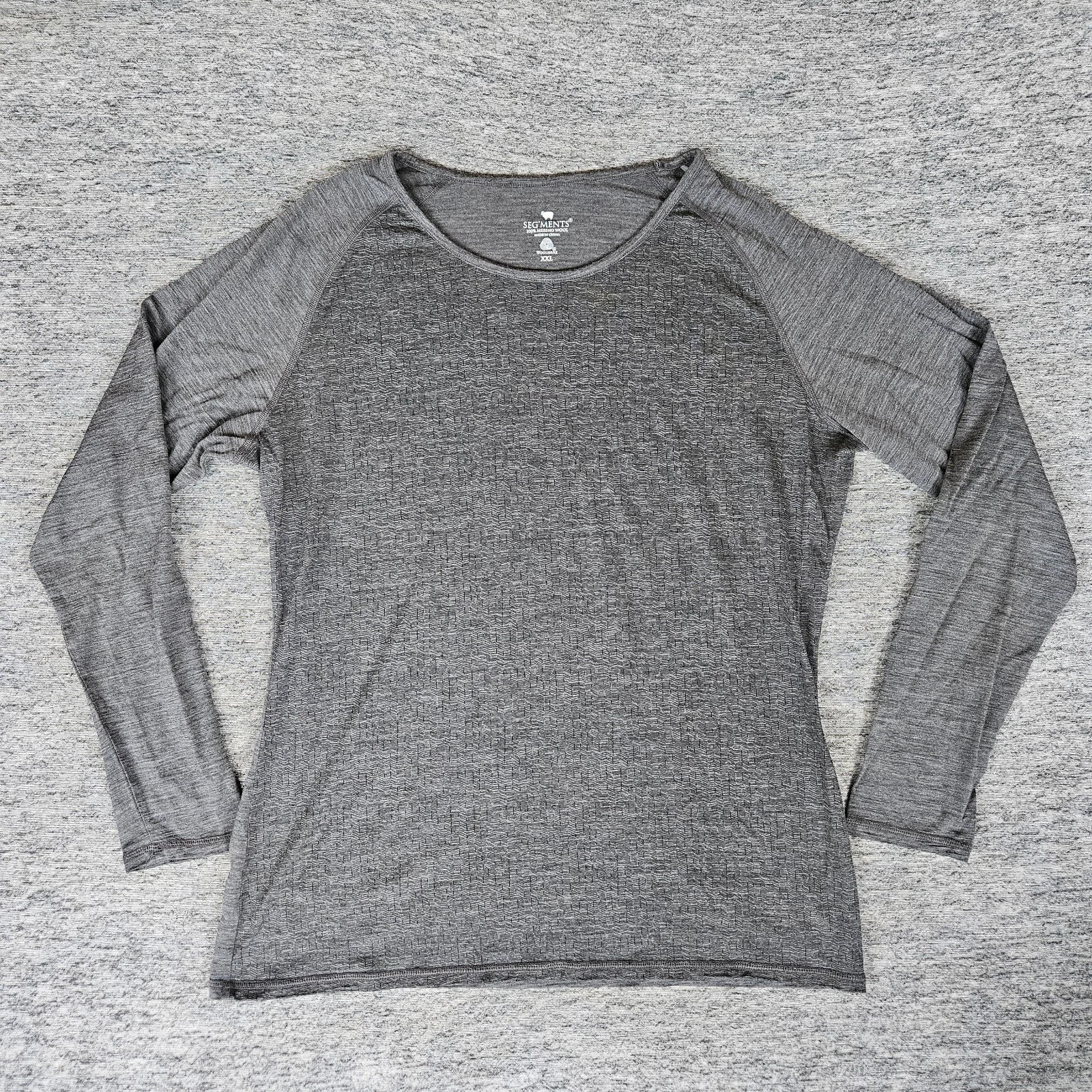 Seg'ments Shirt Women's XXL Gray Merino Wool Long Sleeve Top Tee Base Layer