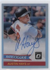 2018 Panini Donruss Optic Carolina Blue Prizm 10/25 Austin Hays Auto 1b3s