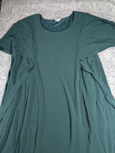 KIYONNA DRESS Women Size 5 Green Cocktail Riveting Rushed Short Sleeve Belt - Picture 4 of 18