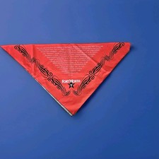 Fort Worth Texas Bandana Past  Present Red  Black Excellent Condition 28"x28"