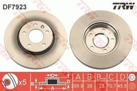 2X Trw DF7923 Bremsscheibe FüR Chevrolet Opel Vauxhall