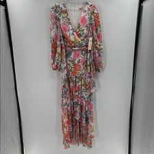 Eliza J Women's Floral High Low Tiered Ruffle Maxi Dress - Blush - 2 - NWT