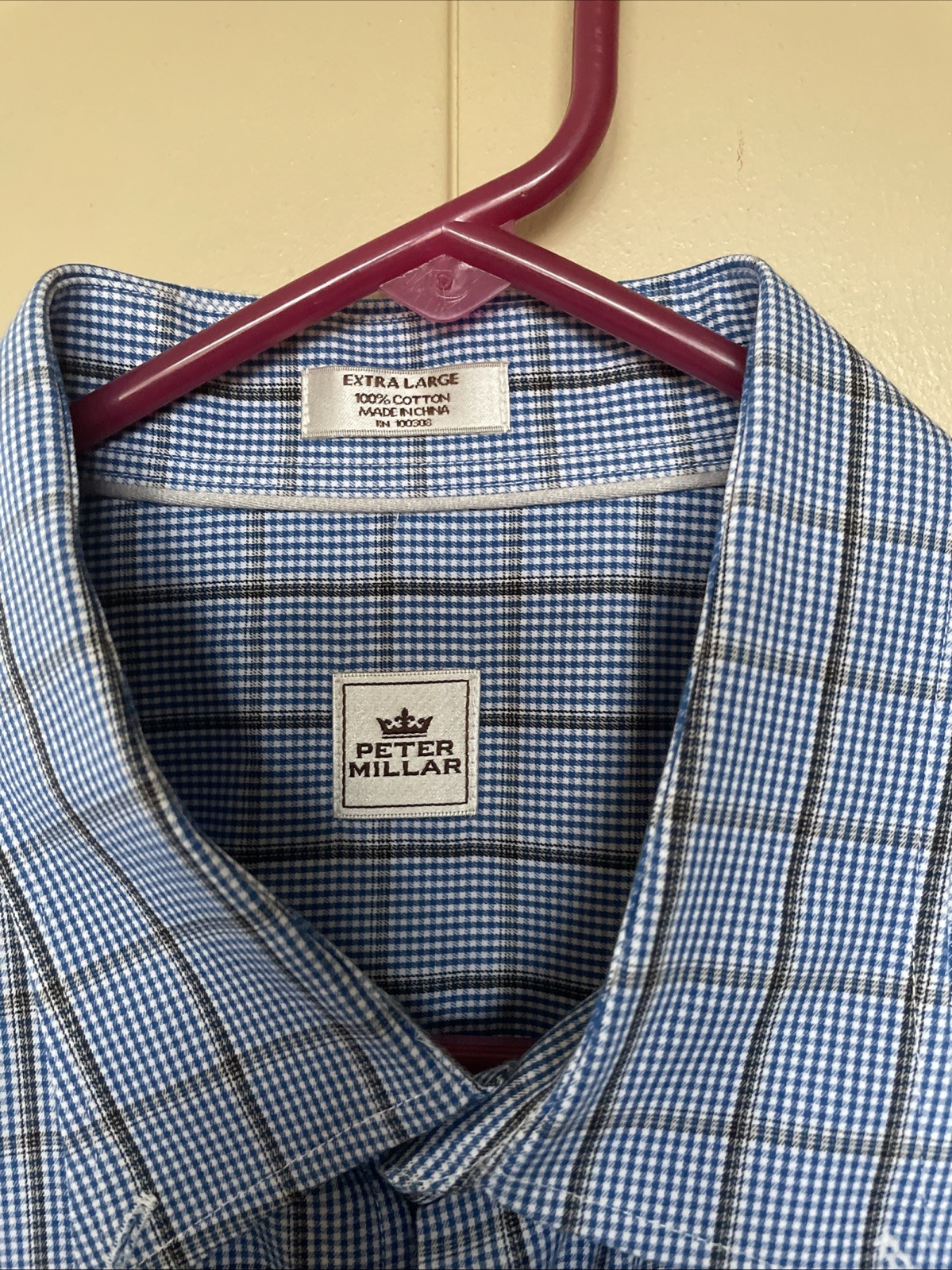 Peter Millar Cotton Button Down Blue LS Shirt  XL… - image 2