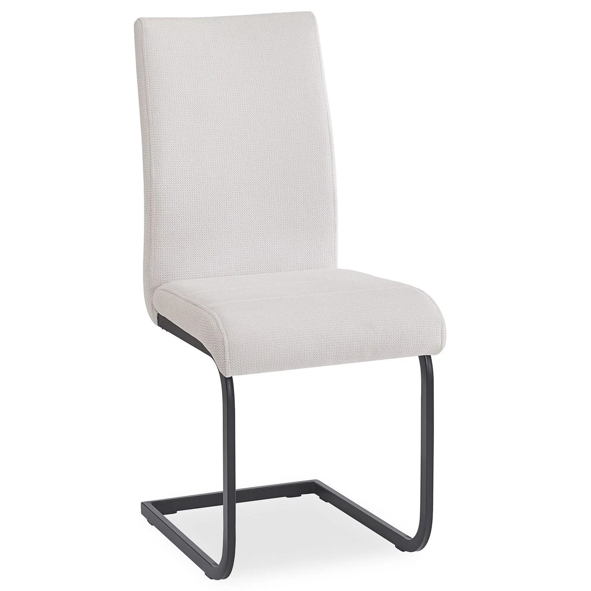Schwingstühle 4er Set Freischwinger mit hohem Sitzkomfort Cremeweiß/Schwarz
