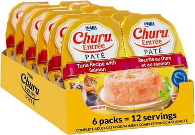 INABA Churu Entrée Pate for Cats, Grain-Free, High 1 Count (Pack of 6)