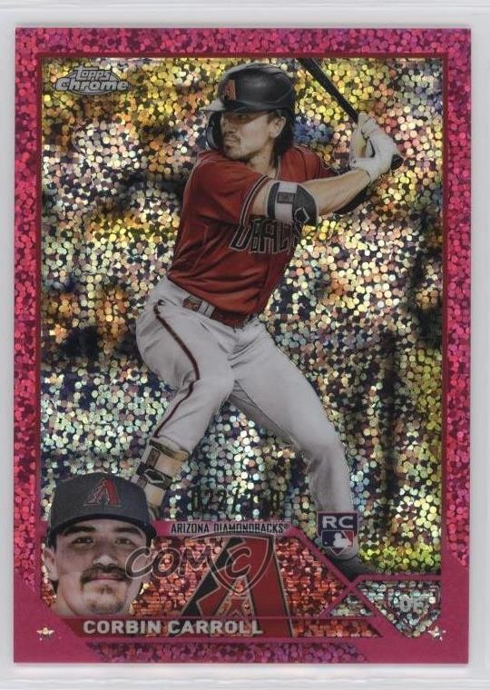 2023 Topps Chrome Magenta Speckle Refractor 22/350 Corbin Carroll #95 14eo