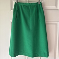 VTG Sears Woman  s Green Wool Skirt 24in Waist