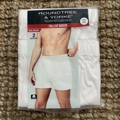 Roundtree Yorke Boxer Shorts Mens Sz 54 Big Tall 2-Pack
