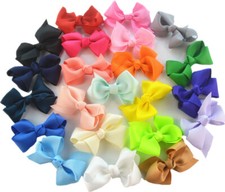 4 Inches 2 PCS HAIR BOWS CLIPS BOW GIRLS CLIPS SCHOOL RIBBON SLIDES ACCESSORY UK