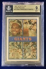 WILL CLARK 1987 Sportflics Team Preview RC #10 BGS 9 Mint Graded Giants Rookie!