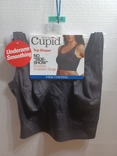 CUPID TOP SHAPER FIRM CONTROL NO SIDE-SHOW" UNDERARM SMOOTHING BLACK NEW SIZE S.
