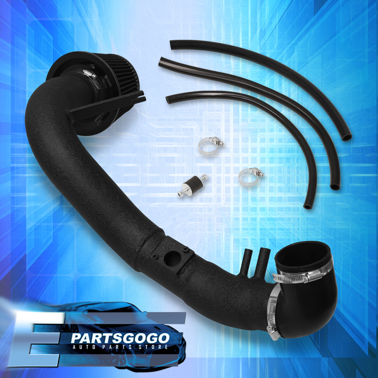 For 06-11 Honda Civic Si 2.0L K20Z3 Black Cold Air Intake Piping System + Filter