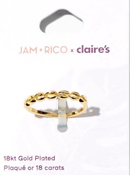 Alternate view of Jam Rico Claire's 18k Yellow Gold Plated Cowrie Seashell Ring Size