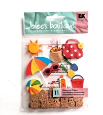 FUN AT THE BEACH SPJB080 Bathing Suit Umbrella Sand Castle EK Success Jolees NEW