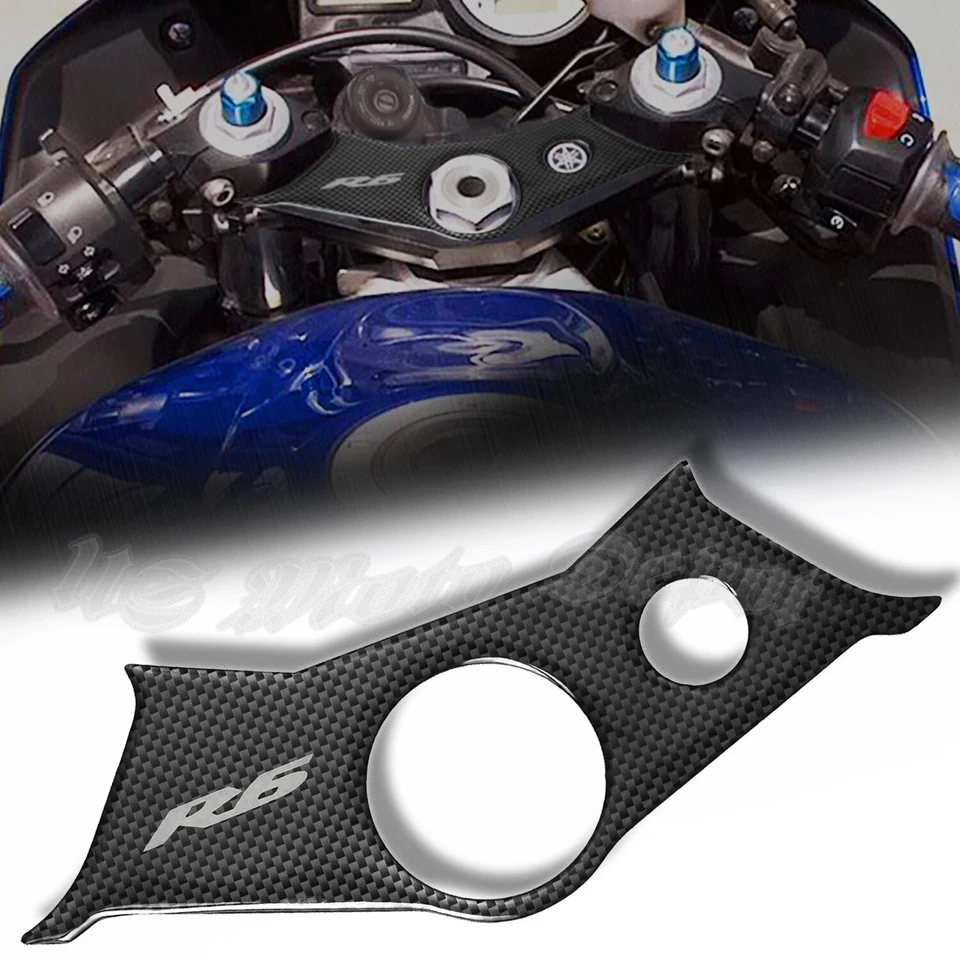 Cubierta de yugo de mango pegatina protectora de gel 03-05 Yamaha YZF R6 aspecto de fibra de carbono Foto 4 de 4