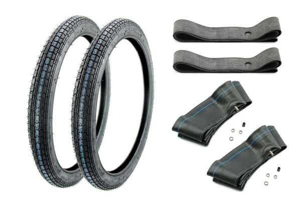 2 Kenda Reifen 2,25 X 19 Zoll K251A 30B + 2 SchläUche + 2X Felgenband Moped Mofa-image