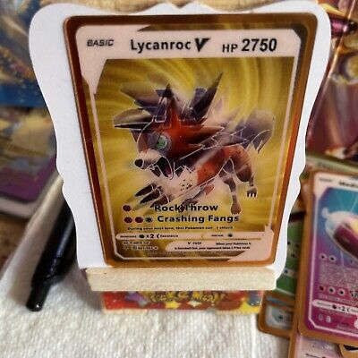 Lycanroc V 091/203 Gold Fan Art 3D Card NM | eBay Lycanroc V 091/203 Gold Fan Art 3D Card NM | eBay