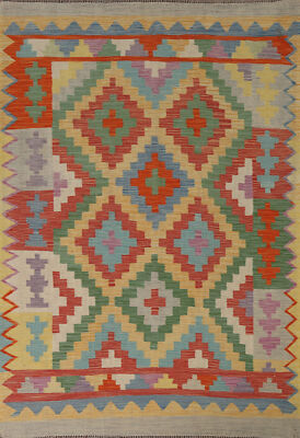 Dual-Sided Kilim Kelim Rugs Flatweave Wool Carpet 5x7 ft
