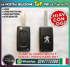 GUSCIO CHIAVE VA2 + Logo Peugeot 207 307 308 407 Citroen C2 C3 C4 C5 C6 3 Tasti