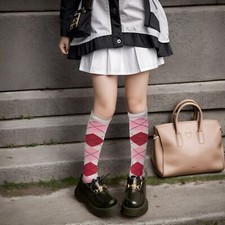 COUVER Women/Ladies Argyle Fashion Colorful Knee High Socks, 1 Pair