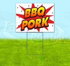 BBQ PORK Yard Sign Corrugated Plastic Bandit Lawn Decorations USA