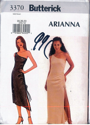 formal off shoulder dress pattern OOP Butterick 3370 Dress Lined Off Shoulder Formal Party Pattern Plus Size  18-22
