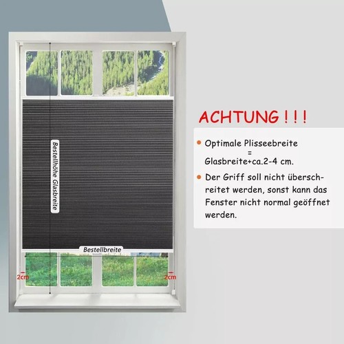 Wabenplissee Verdunklung Thermo Doppelplissee Klemmfix Plisseerollo HPB gr/be - Bild 7 von 11
