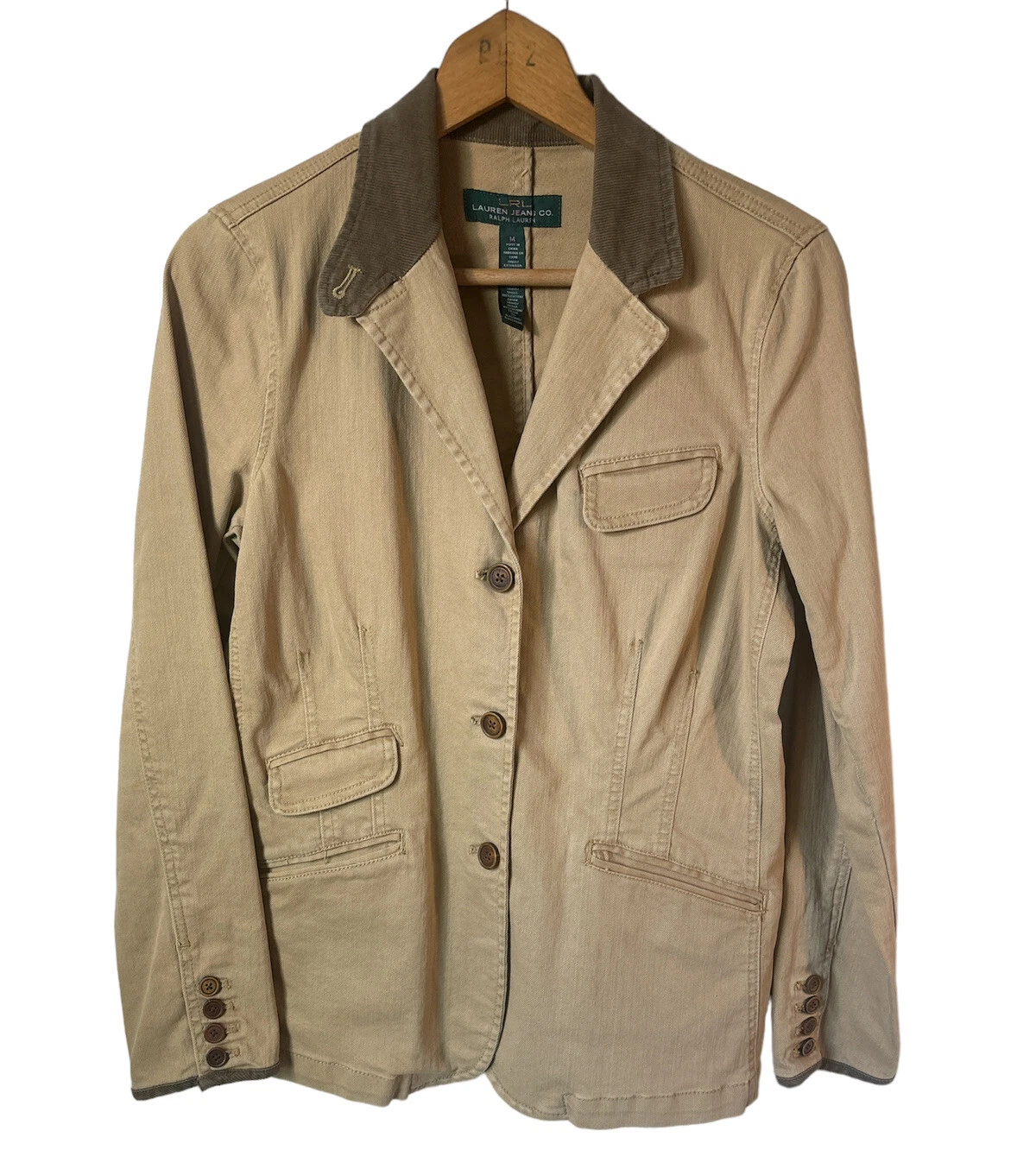 VETEMENTS Lauren Jeans Co. Ralph Lauren marrone caccia fienile lavoro giacca velluto a coste med