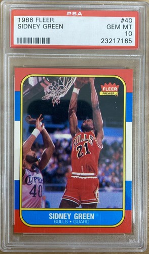 1986 FLEER BASKETBALL #40 SIDNEY GREEN PSA 10 GEM MT - Picture 1 of 2