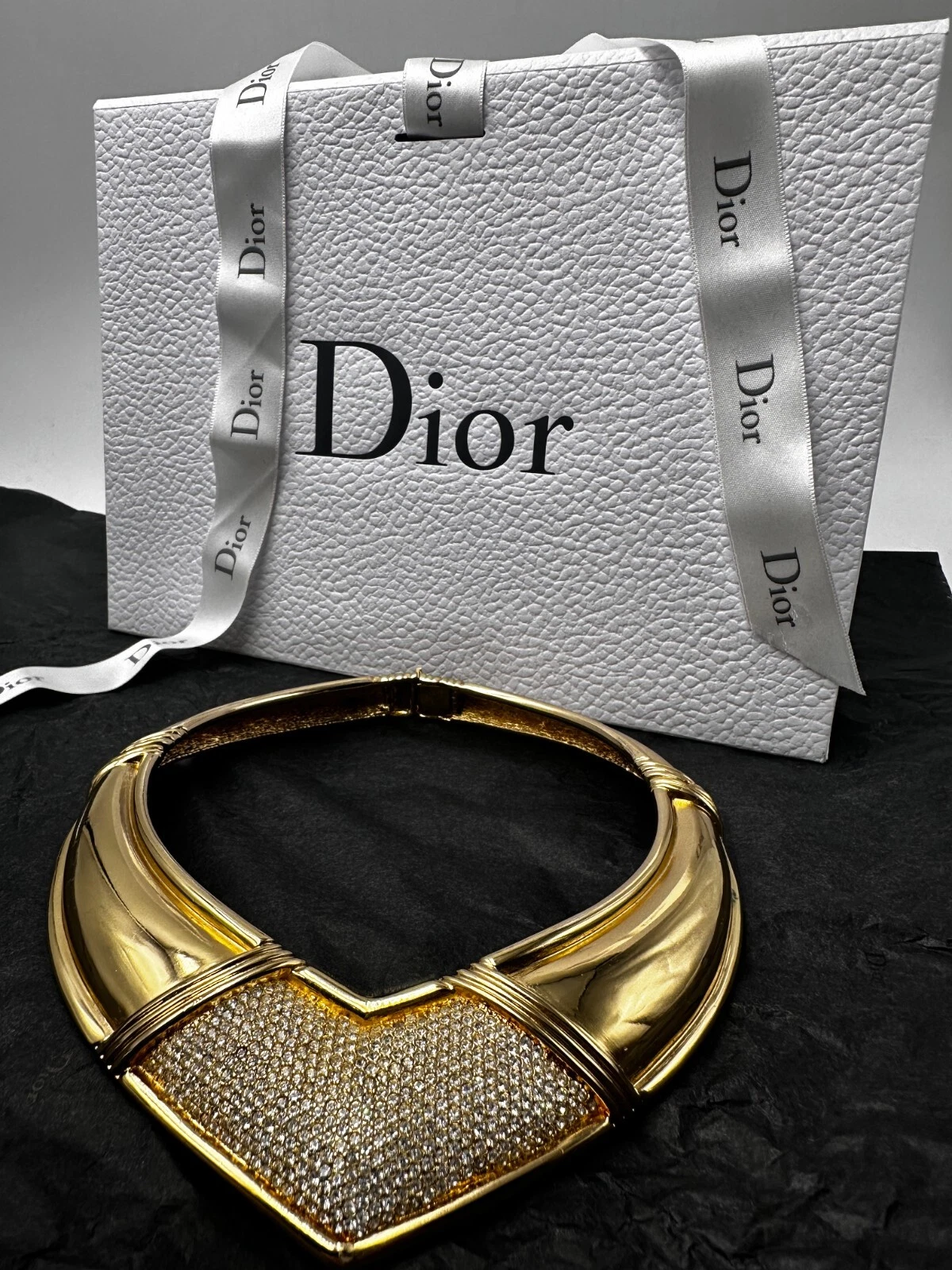 Christian DIOR Germany collier ras de cou bijou couture époque 1970's.