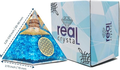 Aguamarina Orgonita Pirámide Cristal Curativo Piedras Preciosas Meditación Positividad India - Imagen 8 de 8
