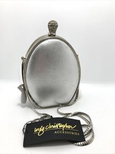 Vintage Inge Christopher Leather Crystal Chain Shoulder Bag -Clutch Purse