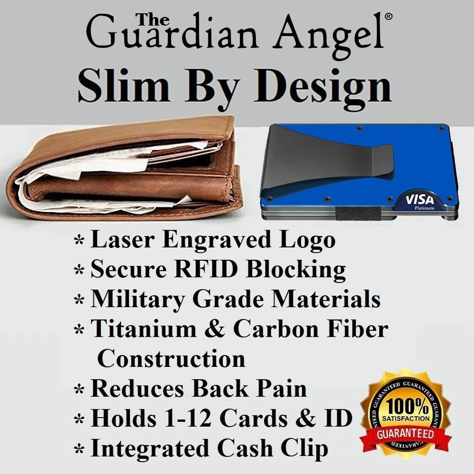 Duke Blue Devils Engraved Titanium Blue RFID Blocking Wallet w Clip D7 - Image 3 of 4