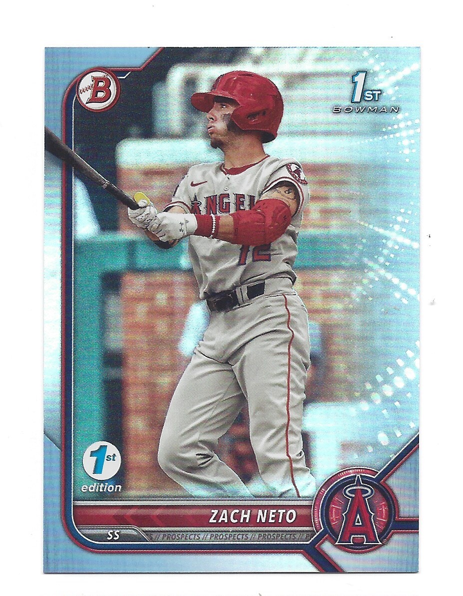 ドラフトキング　1-7     9-18 ZACH NETO First Edition 2022 Bowman Draft BD-18 Sky Blue