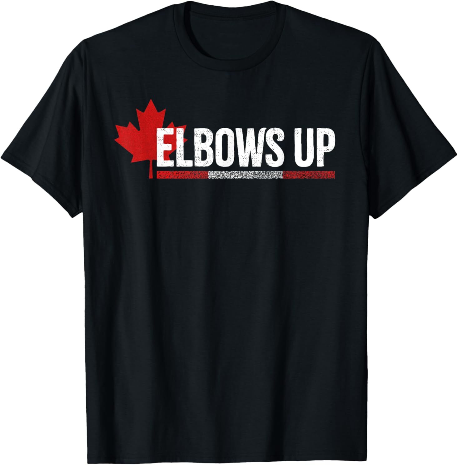 Proud Canadian North Strong Free Flag T-Shirt Elbows Up Design