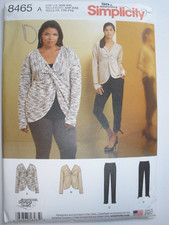 Simplicity 8465 Misses Knit Pants & Top Twist Front 2 Lengths XXS-XXL Pattern UC
