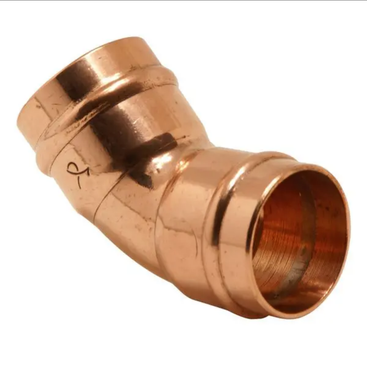 Pegler Yorkshire 42mm copper solder ring obtuse elbow. 45 degrees. YP21 08417